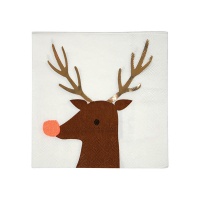 Reindeer Print Small Paper Napkins By Meri Meri